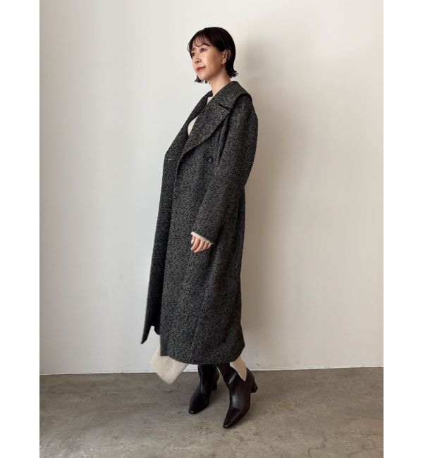 LAGUNAMOON「ウエストタックウールブレンドツイードコート」|その他|