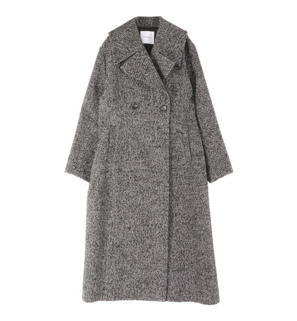 LAGUNAMOON「ウエストタックウールブレンドツイードコート」|その他|