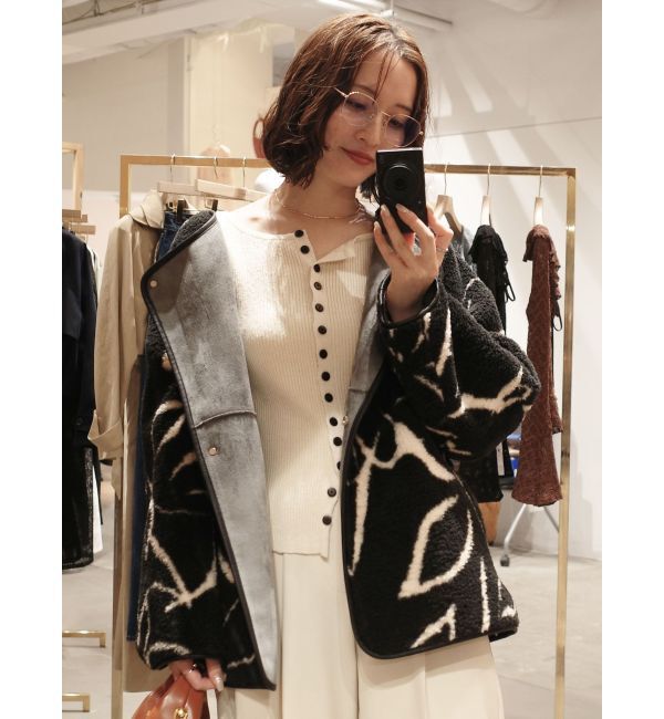 LAGUNAMOON「【REVIVAL】リバーシブルボアブルゾン」|その他|ブラック