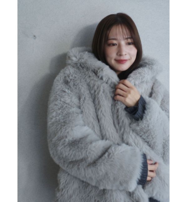 LAGUNAMOON「フェイクファーフーディコート」|その他|