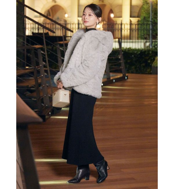 LAGUNAMOON「フェイクファーフーディコート」|その他|