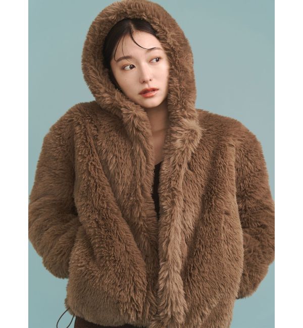 LAGUNAMOON「フェイクファーフーディコート」|その他|