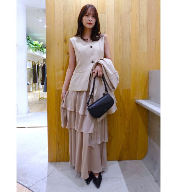 LAGUNAMOON「ティアードスカートドッキングベストワンピース」|ワンピース|