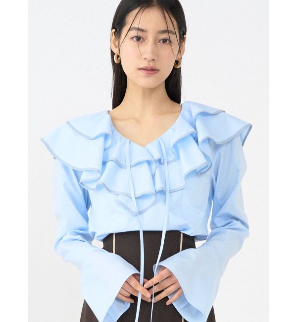 LAGUNAMOON「ラッフルパイピングブラウス」|シャツ・ブラウス|
