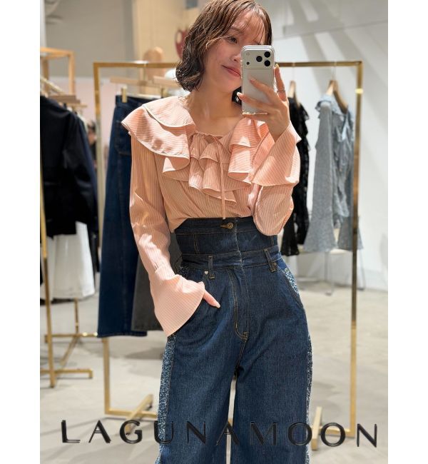 LAGUNAMOON「ラッフルパイピングブラウス」|シャツ・ブラウス|