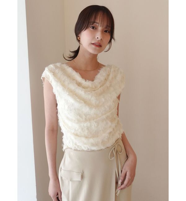 LAGUNAMOON「カットジャガードドレープブラウス」|シャツ・ブラウス|