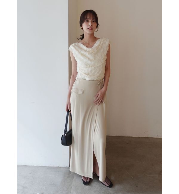 LAGUNAMOON「カットジャガードドレープブラウス」|シャツ・ブラウス|