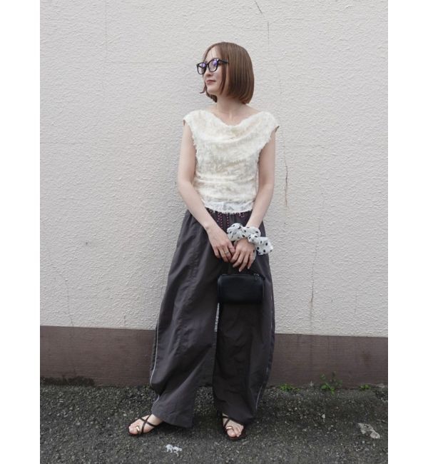 LAGUNAMOON「カットジャガードドレープブラウス」|シャツ・ブラウス|