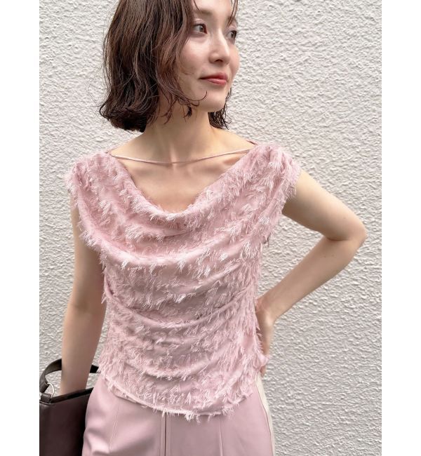 LAGUNAMOON「カットジャガードドレープブラウス」|シャツ・ブラウス|