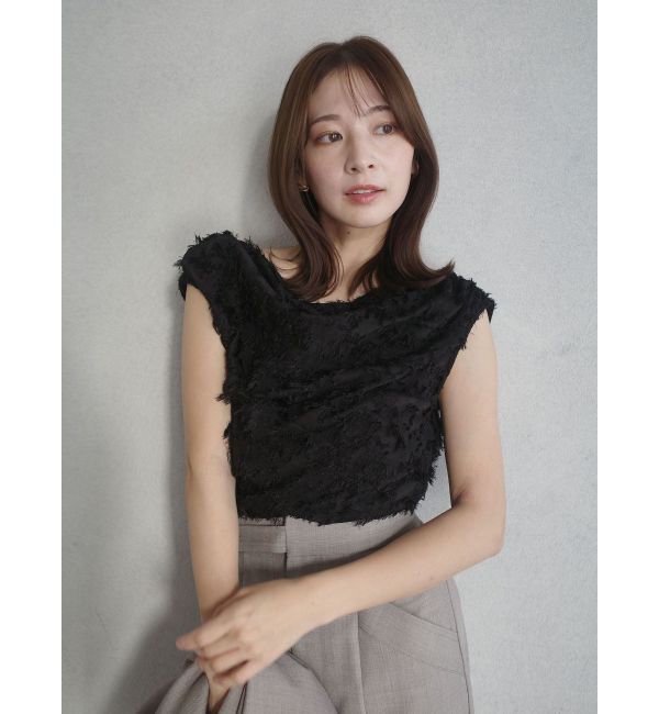 LAGUNAMOON「カットジャガードドレープブラウス」|シャツ・ブラウス|