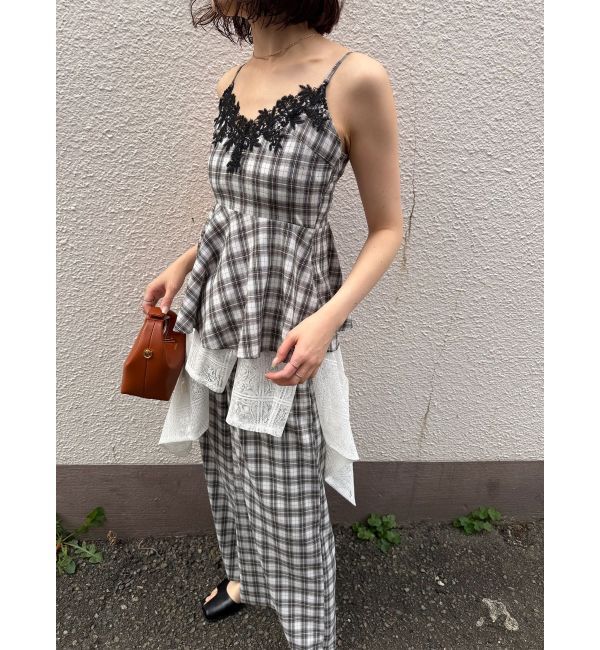 LAGUNAMOON「レースネックペプラムキャミソール」|キャミソール|