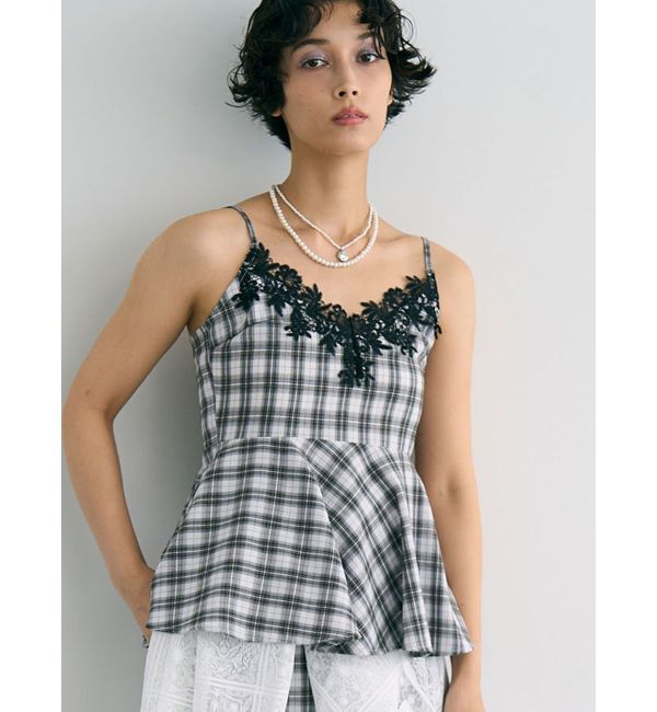 LAGUNAMOON「レースネックペプラムキャミソール」|キャミソール|