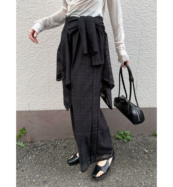 LAGUNAMOON「タイルパターンレースワイドパンツ」|その他|