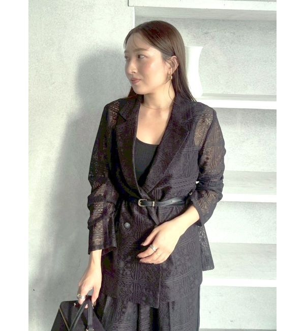 LAGUNAMOON「タイルパターンレースワイドパンツ」|その他|