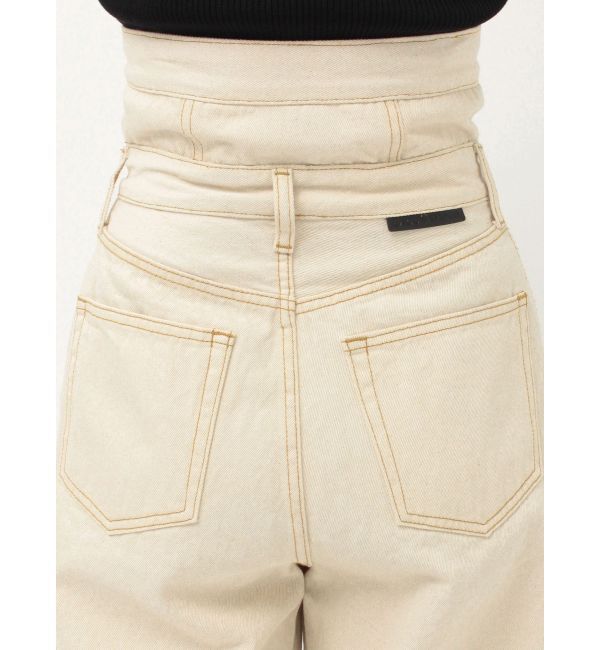 LAGUNAMOON「ハイウエストラインディティールデニムパンツ」|デニム|