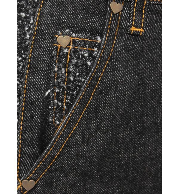 LAGUNAMOON「ハイウエストラインディティールデニムパンツ」|デニム|