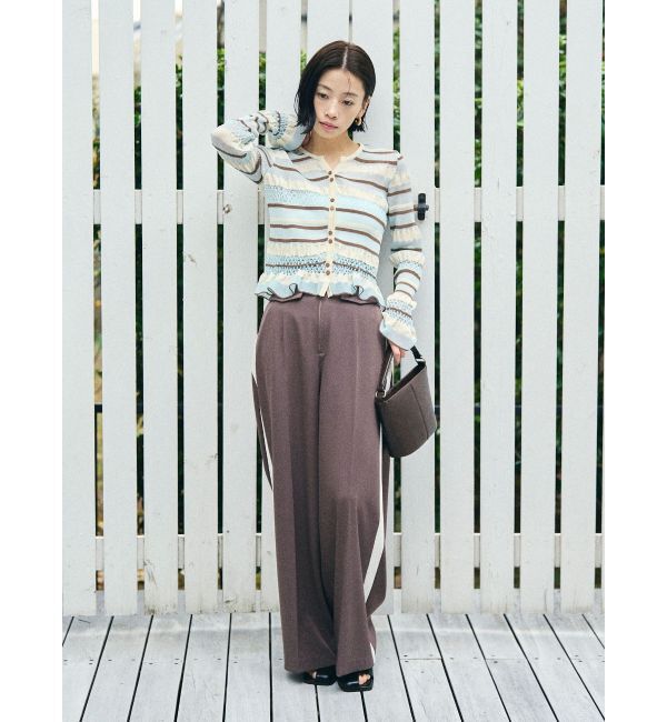 LAGUNAMOON「シアーボーダーカーデプルオーバー」|ニット・セーター|