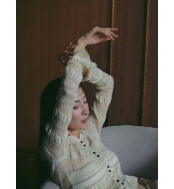 LAGUNAMOON「シアーボーダーカーデプルオーバー」|ニット・セーター|