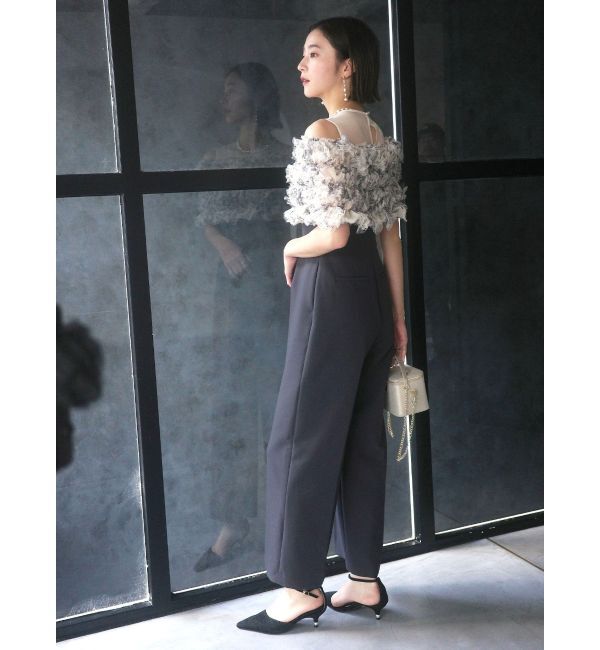 LAGUNAMOON「LADYチュールオフショルパンツドレス」|ドレス|