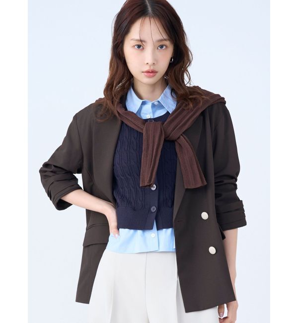 LAGUNAMOON「バイカラーボタンジャケット」|テーラードジャケット|