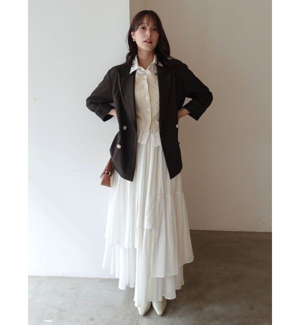 LAGUNAMOON「バイカラーボタンジャケット」|テーラードジャケット|
