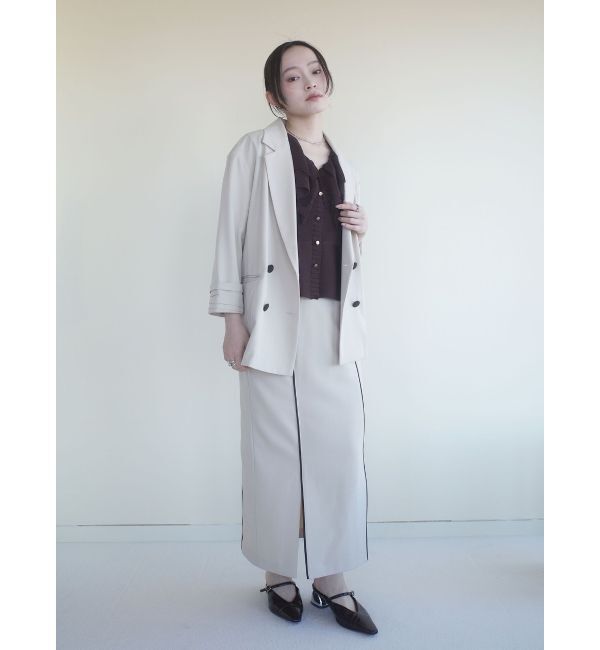 LAGUNAMOON「バイカラーボタンジャケット」|テーラードジャケット|