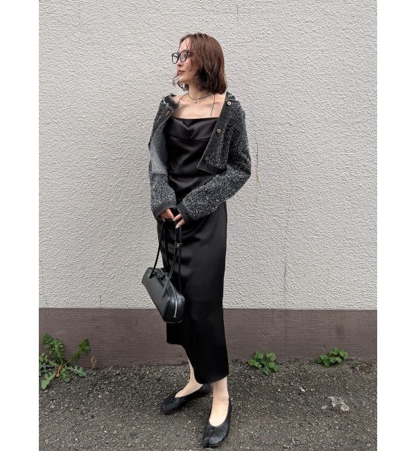 LAGUNAMOON「ハンマーサテンラペルキャミワンピース」|ワンピース|