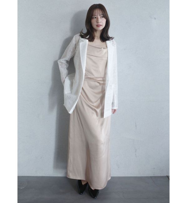 LAGUNAMOON「ハンマーサテンラペルキャミワンピース」|ワンピース|