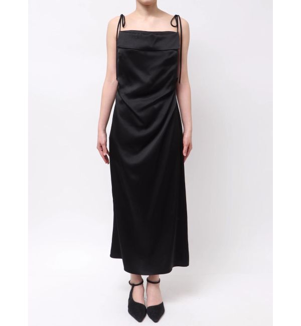 LAGUNAMOON「ハンマーサテンラペルキャミワンピース」|ワンピース|