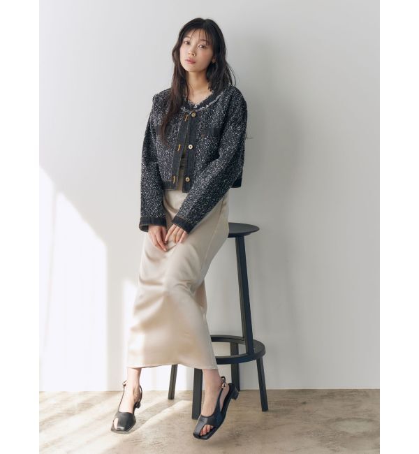 LAGUNAMOON「ハンマーサテンラペルキャミワンピース」|ワンピース|