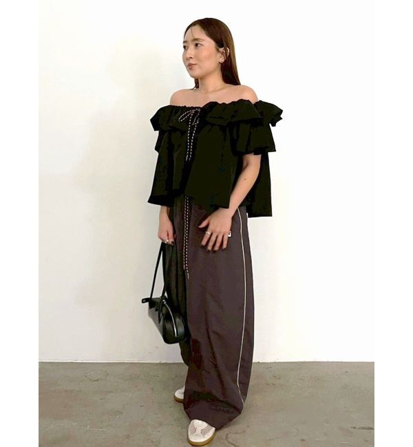 LAGUNAMOON「【FILA別注】フリルオフショルブラウス」|シャツ・ブラウス|