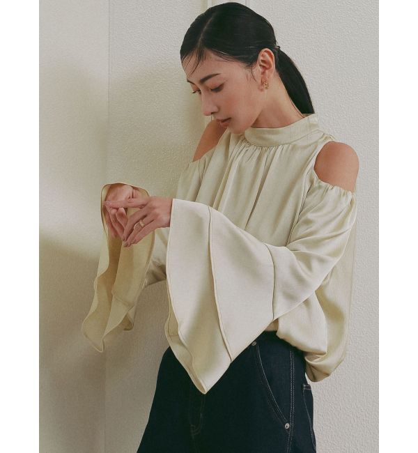 LAGUNAMOON「センタープレスワイドフレアデニムパンツ」|デニム|