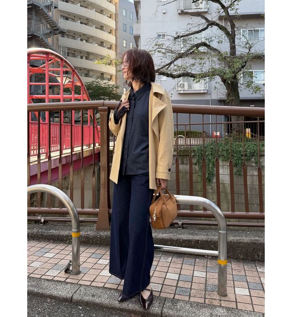 LAGUNAMOON「センタープレスワイドフレアデニムパンツ」|デニム|