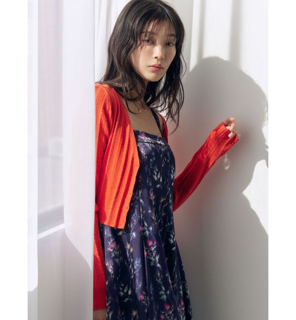 LAGUNAMOON「フロントボタンデザインフロ-ラルプリントサテンキャミワンピース」|ワンピース|