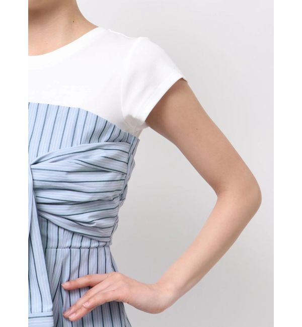 LAGUNAMOON「カットドッキングシャツレイヤードワンピース」|ワンピース|