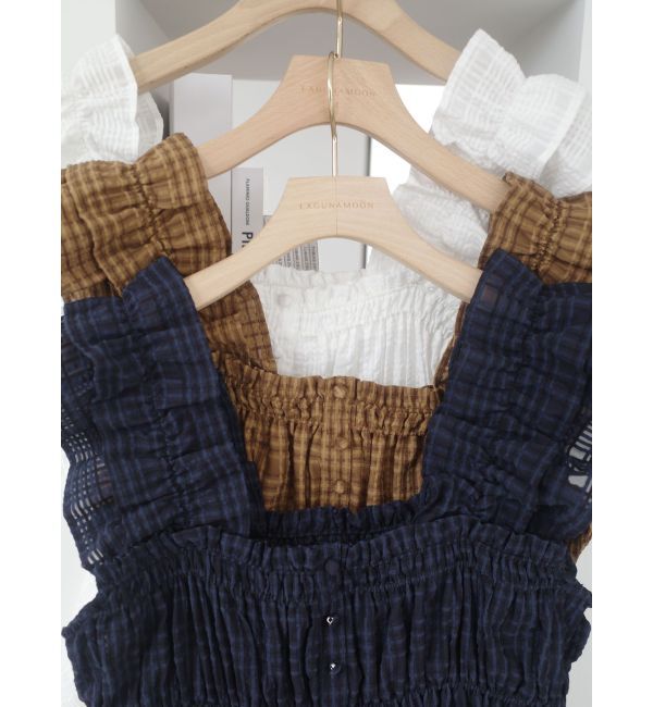 LAGUNAMOON「シアーチェックシャーリングブラウス」|シャツ・ブラウス|