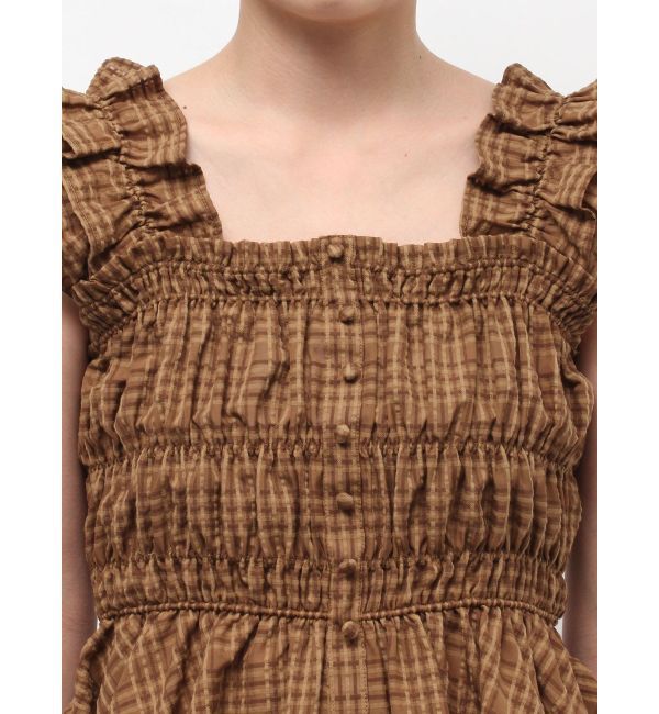 LAGUNAMOON「シアーチェックシャーリングブラウス」|シャツ・ブラウス|