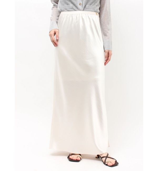 LAGUNAMOON「【接触冷感】スリットサテンナロースカート」|スカート|アイボリー
