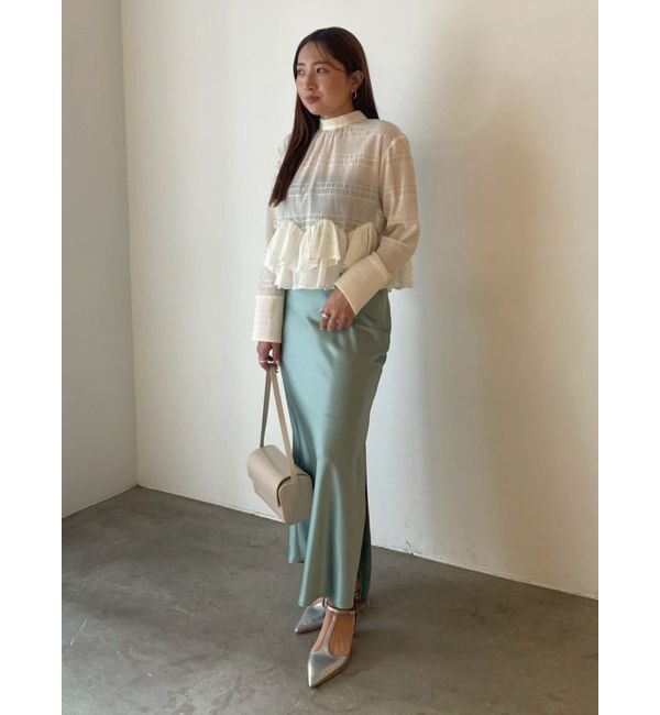 LAGUNAMOON「【接触冷感】スリットサテンナロースカート」|スカート|