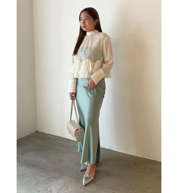 LAGUNAMOON「【接触冷感】スリットサテンナロースカート」|スカート|