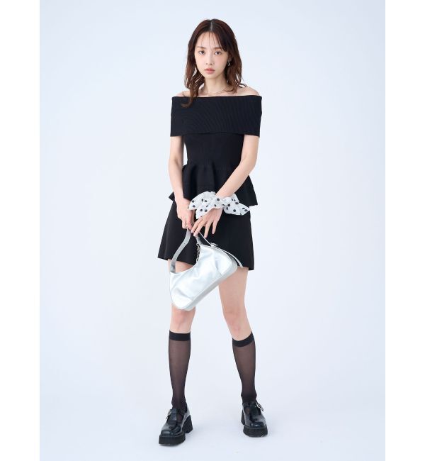 LAGUNAMOON「ペプラムオフショルニットプルオーバー」|ニット・セーター|