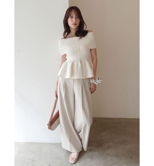 LAGUNAMOON「ペプラムオフショルニットプルオーバー」|ニット・セーター|