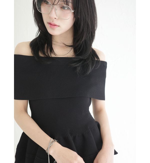 LAGUNAMOON「ペプラムオフショルニットプルオーバー」|ニット・セーター|