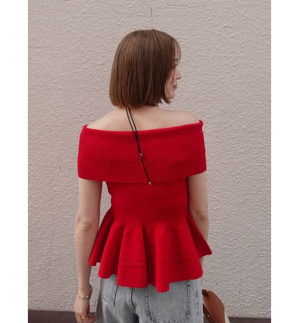 LAGUNAMOON「ペプラムオフショルニットプルオーバー」|ニット・セーター|