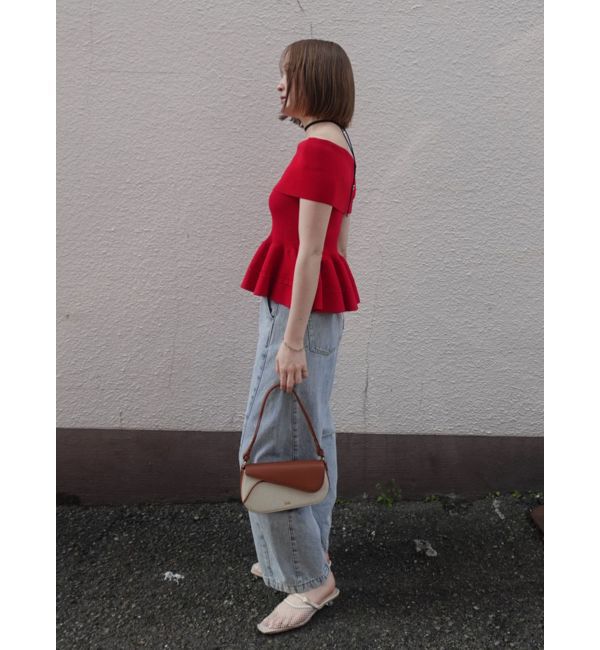 LAGUNAMOON「ペプラムオフショルニットプルオーバー」|ニット・セーター|