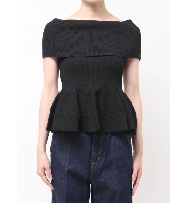 LAGUNAMOON「ペプラムオフショルニットプルオーバー」|ニット・セーター|