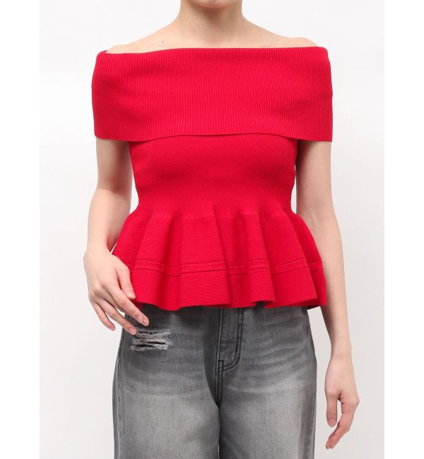 LAGUNAMOON「ペプラムオフショルニットプルオーバー」|ニット・セーター|