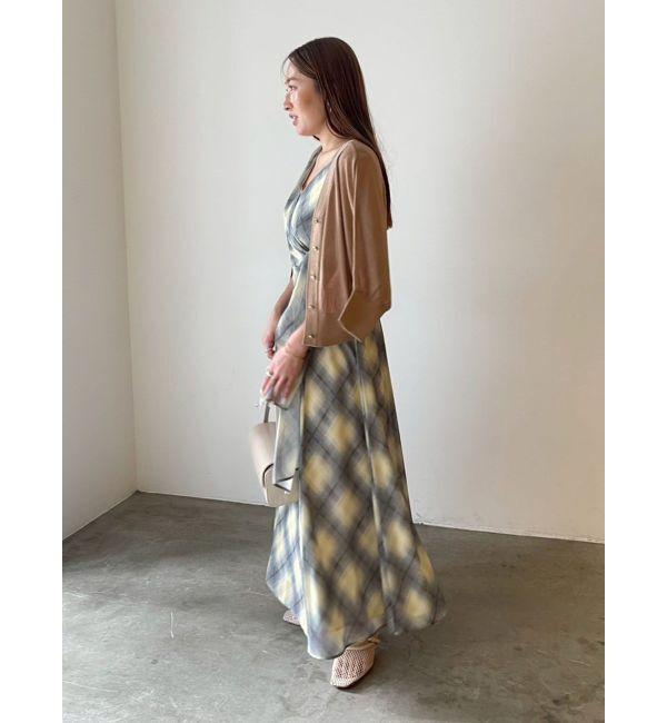 LAGUNAMOON「ノットカシュクールチェックワンピース」|ワンピース|