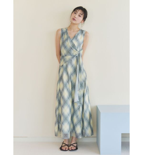 LAGUNAMOON「ノットカシュクールチェックワンピース」|ワンピース|