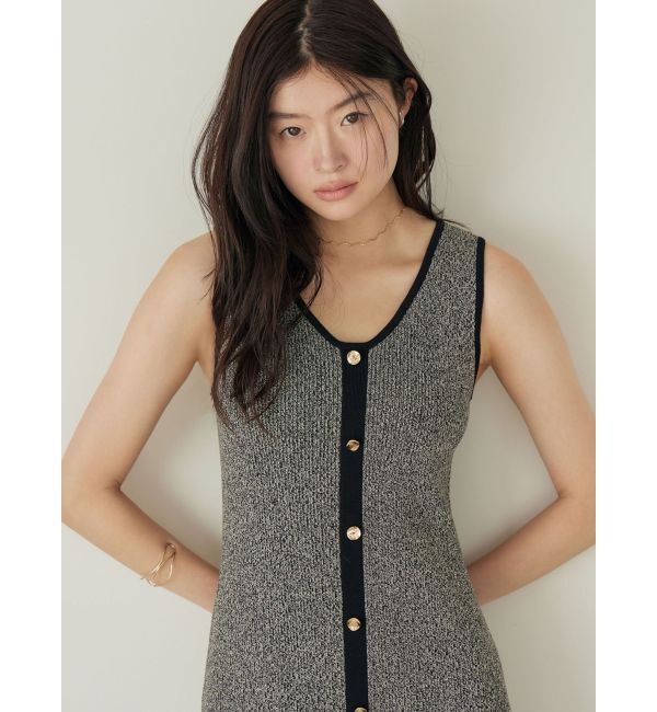 LAGUNAMOON「フロントボタンランジニットワンピース」|ワンピース|
